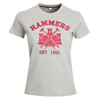 Ham United Hammers T-Shirt - Mid Grey Marl