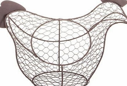 West5Products Rustic Farmhouse Metal Chicken Design Egg Basket (approx.12 eggs)