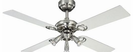 Westinghouse Ceiling Fans Westinghouse Pearl 105 cm/ 42-inches Ceiling Fans, Stainless Steel-Light Maple/ White