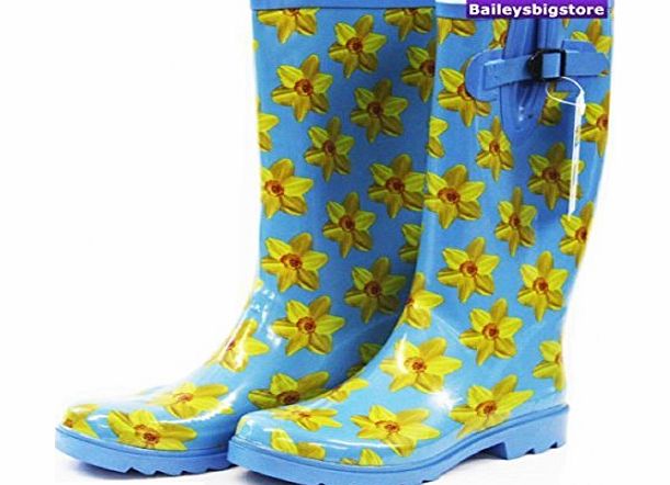 Westwoods Ladies Wellington Boots Marie Curie Daffodil Design UK Size 5