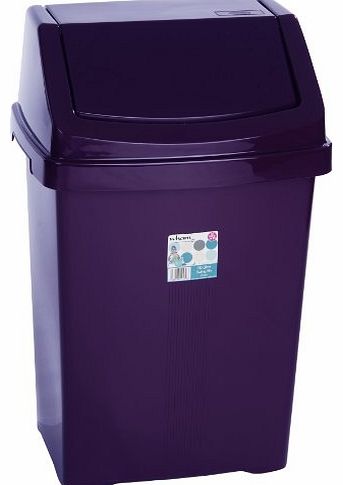 Wham High Grade 50 Litre Extra Large Purple Wham Plastic Swing Flip Top Waste Bin