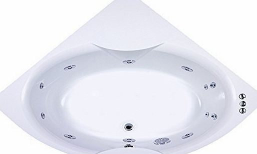 Whirlpool Baths Louisiana 1400mm (L) x 1400mm (W) x 450mm (D) Luxury Corner Whirpool Bath