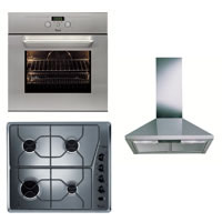 Whirlpool Single Oven Cookpack Gas Hob and Chimney Hood Stainless Steel