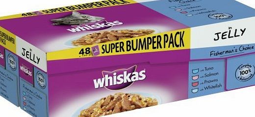 Whiskas Pouch Jelly Fishermans Choice 48 for the price of 36