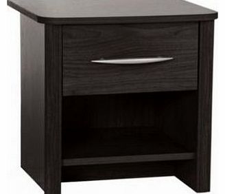 Whitby Bedside Table Black 1 Drawer Bedside Cabinet 1 Shelf Night Stand Drawer Chest