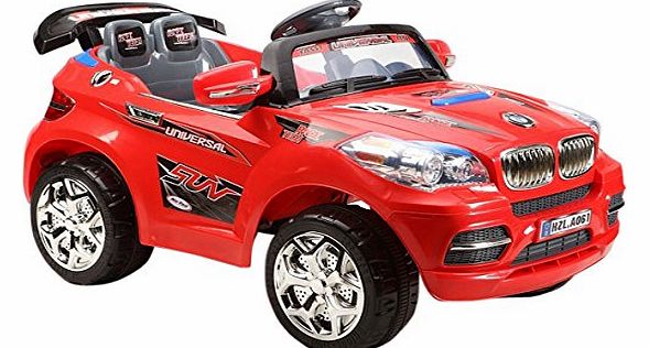 White Box WhiteboxTM 12V Large Ride On Car truck for Kids Battery powered electric mp3 Remote Control option SUV 4x4 BMW X Series Style (Red)