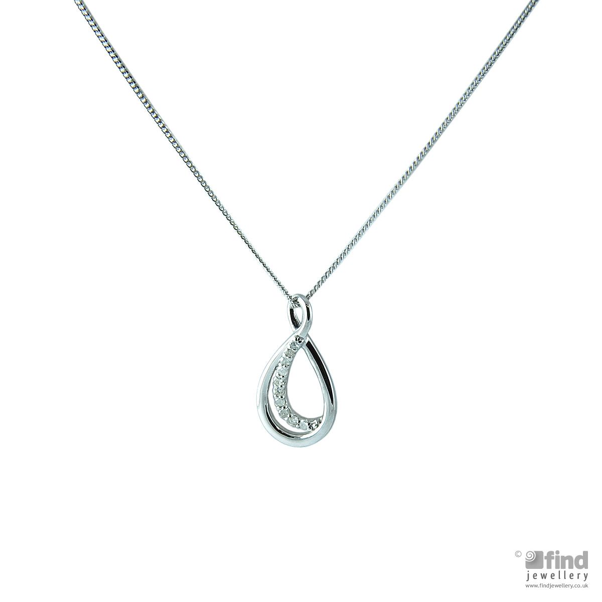 White Ice Ladies Sterling Silver Diamond Necklace