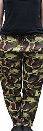 Wicked Fun Ladies Womens Camouflage ARMY Full Length and 3/4 Trousers wide range of Sizes (Small, Ladies Army Trousers)