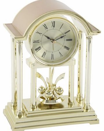 Broken Arched Anniversary Clock with Alarm - Gilt