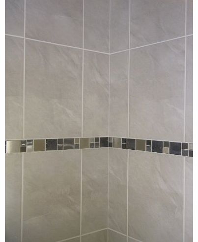 20m2 Stone Effect Grey Ceramic Bathroom Wall Tile Deal Inc Stunning Borders