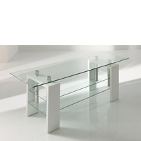 Cooper Glass Top TV Stand in White