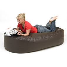 Bean Bag Couch Faux Leather Brown