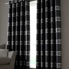 Chicago Eyelet Curtains Lined Black 46inx54in