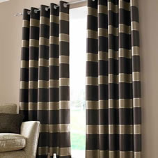 Chicago Eyelet Curtains Lined Chocolate 46inx54in