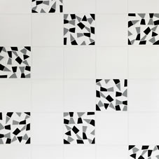 Contour Mosaic Wallpaper Black/Grey 17482