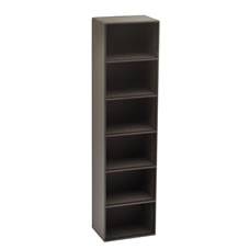 Faux Leather 6 Tier CD Rack Brown