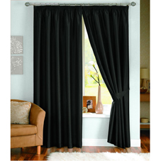 Java Lined Curtains Black 46inx54in
