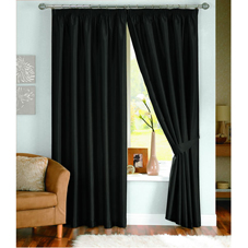 Java Lined Curtains Black 46inx72in