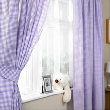 Kids Check Curtains Lilac 66inx72in