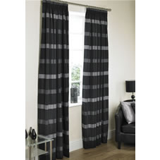 Longton Curtains Lined Black 46inx54in