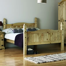 Mexican Bed Chunky Pine Effect Double