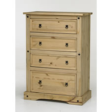 Mexican Drawer Unit Chunky Pine 4 Drawer