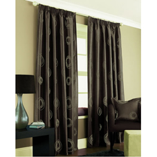 Orbit Lined Curtains Chocolate 66inx54in