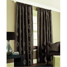 Orbit Lined Curtains Chocolate 66inx90in