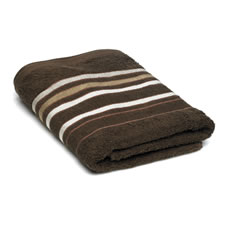 Wilko Bath Towel Stripe Chocolate