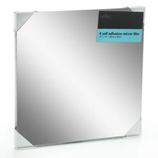 Wilko Mirror Tiles Self Adhesive 30cmx30cm x 4