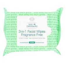Wilko Skin Therapy 3 in 1 Facial Wipes Fragrance