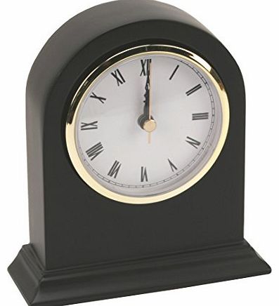 Wilko Classic Matt Black Bold Mantel /Desk Wooden Quartz Clock