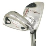 Deep Red Wide Tip Irons (2 Graphite Hybrids/7 Steel Irons, 5-SW) - Gents Right Hand - Uniflex
