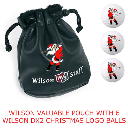 Wilson Valuable Pouch with 6 Christmas Logo DX2 Balls