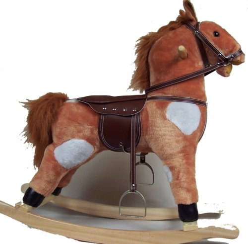 Junior Plush Rocking Horse (Cream / Brown)