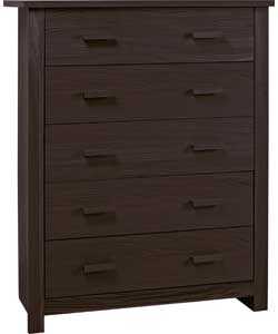 Winchester 5 Drawer Chest - Black Ash Veneer