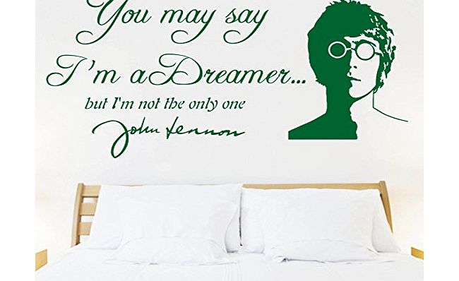 John Lennon IMAGINE Lyrics , wall sticker, decal, quote, Transfer, Bedroom, mural, new design! -MEDIUM -SIZE 90cm x 45cm -Forest