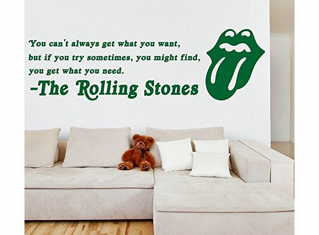 Windsor Designers The Rolling Stones Lyrics , wall sticker, decal, quote, Transfer, Bedroom, mural, new design! -SMALL -SIZE 60cm x 30cm -Forest