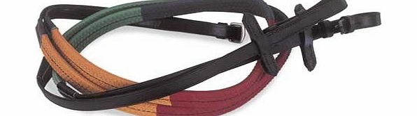 Windsor Equestrian Products Windsor Equestrian Horses Multi Coloured Rubber Covered Reins 5/8``