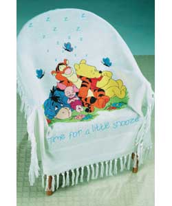 WINNIE THE POOH Afternoon Nap Counted Cross Stitch Throw