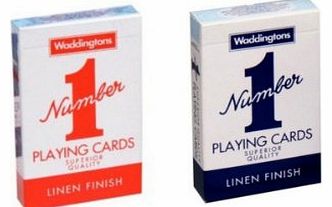 2 New Decks of Waddington No1 Classic Playing cards Red & Blue