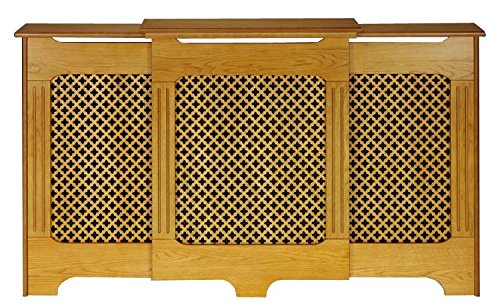 traditional classic honey oak large adjustable radiator cover / cabinet