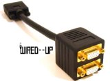 GOLD HIGH RESOLUTION VGA / SVGA SPLITTER ADAPTER UK - wired--up