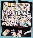 Witzigs Dominoes- double fifteen, plastic, coloured spots-00124