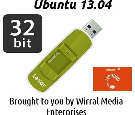 UBUNTU LINUX 13.04 FULL OPERATING SYSTEM AND SOFTWARE ON A VERBATIM 8GB (USB) STICK