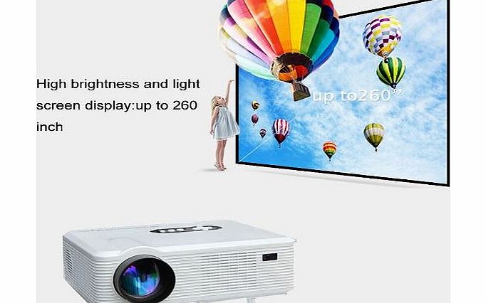 WMicroUK High Quality New 3000 Lumens HD LED Home Theater Native 720p support 1080p Led projector HD LED Home Theater Movie Night Projector HDMI VGA/ USB/ AV /TV 1280x800 UK (White)