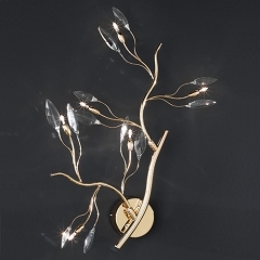 Albero Glass and Gold Coloured Wall Light