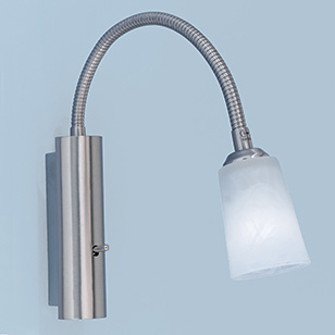 Wofi Lighting Cento Modern Wall Light In Nickel-matt With A Single Light On An Adjustable Arm