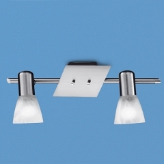Colo Nickel Ceiling Light with Twin Spotlights