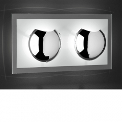 Colombo Glass and Chrome Double Wall Light